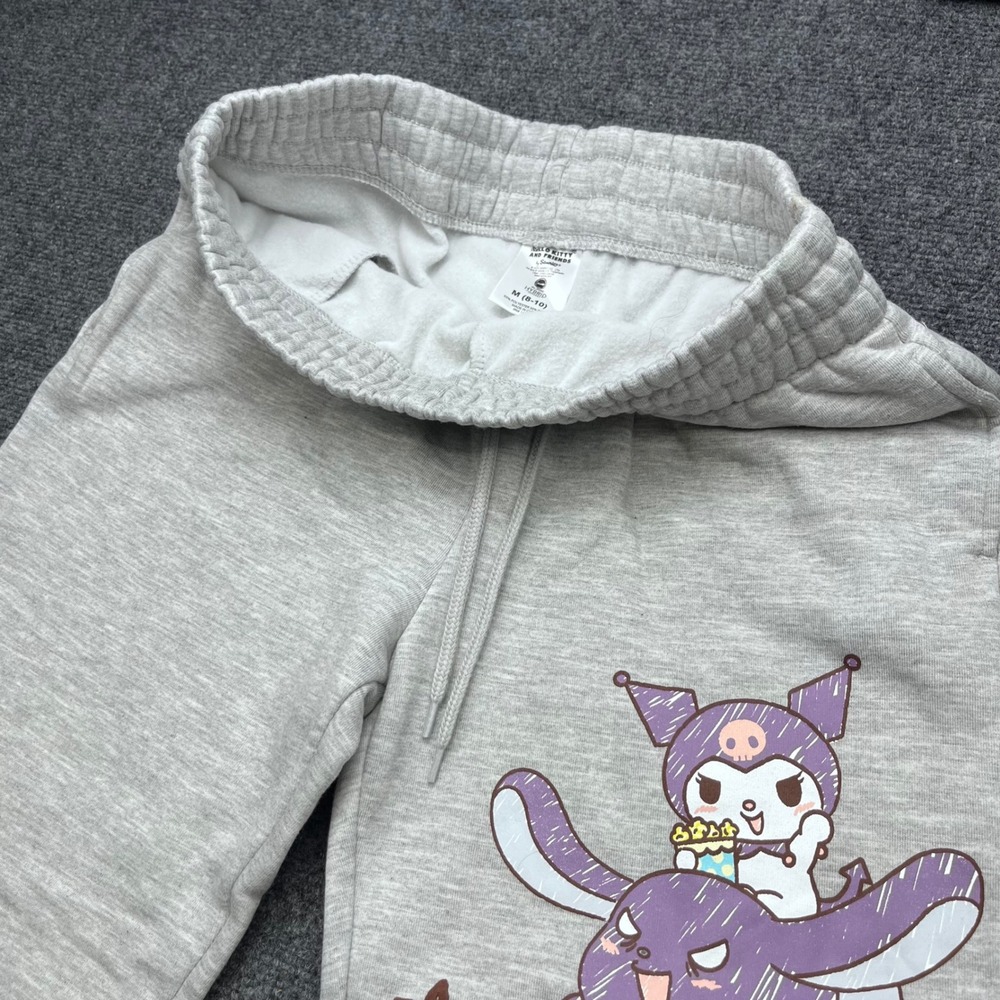 Sanrio Hello Kitty Kuromi My Melody Graphic Heather Gray Jogger Sweatpants